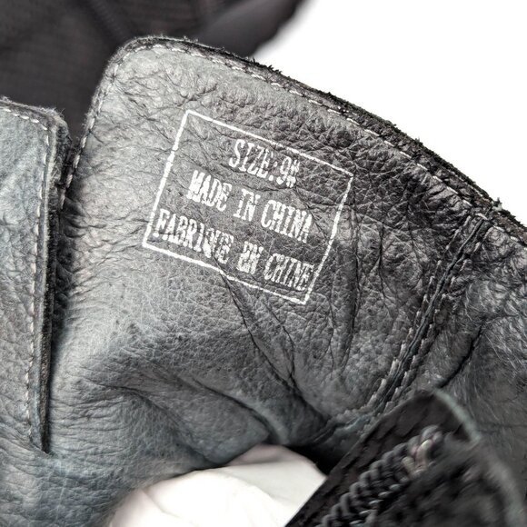 Jeffrey Campbell Women Black Leather Platform Buckle Zip Ankle Boots sz 9.5 - Picture 7 of 7